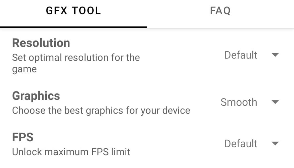 GFX Tool resolution setting