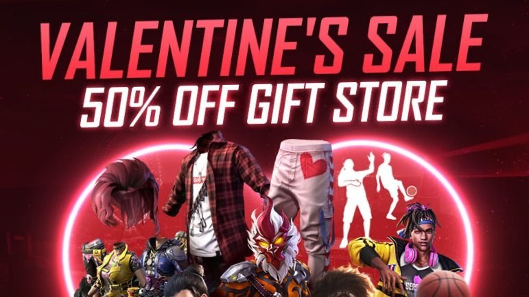Free Fire Valentine Sale 50% off Gift Store