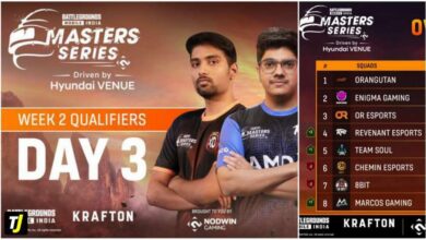 BGMI Masters Series Points Table Week 2 Qualifiers Day 3 Result, Nodwin Gaming Lan Overall standing, Schedule, Teams, Details