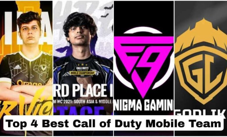 Top 4 Best Call of Duty Mobile Team in India COD Mobile Esports